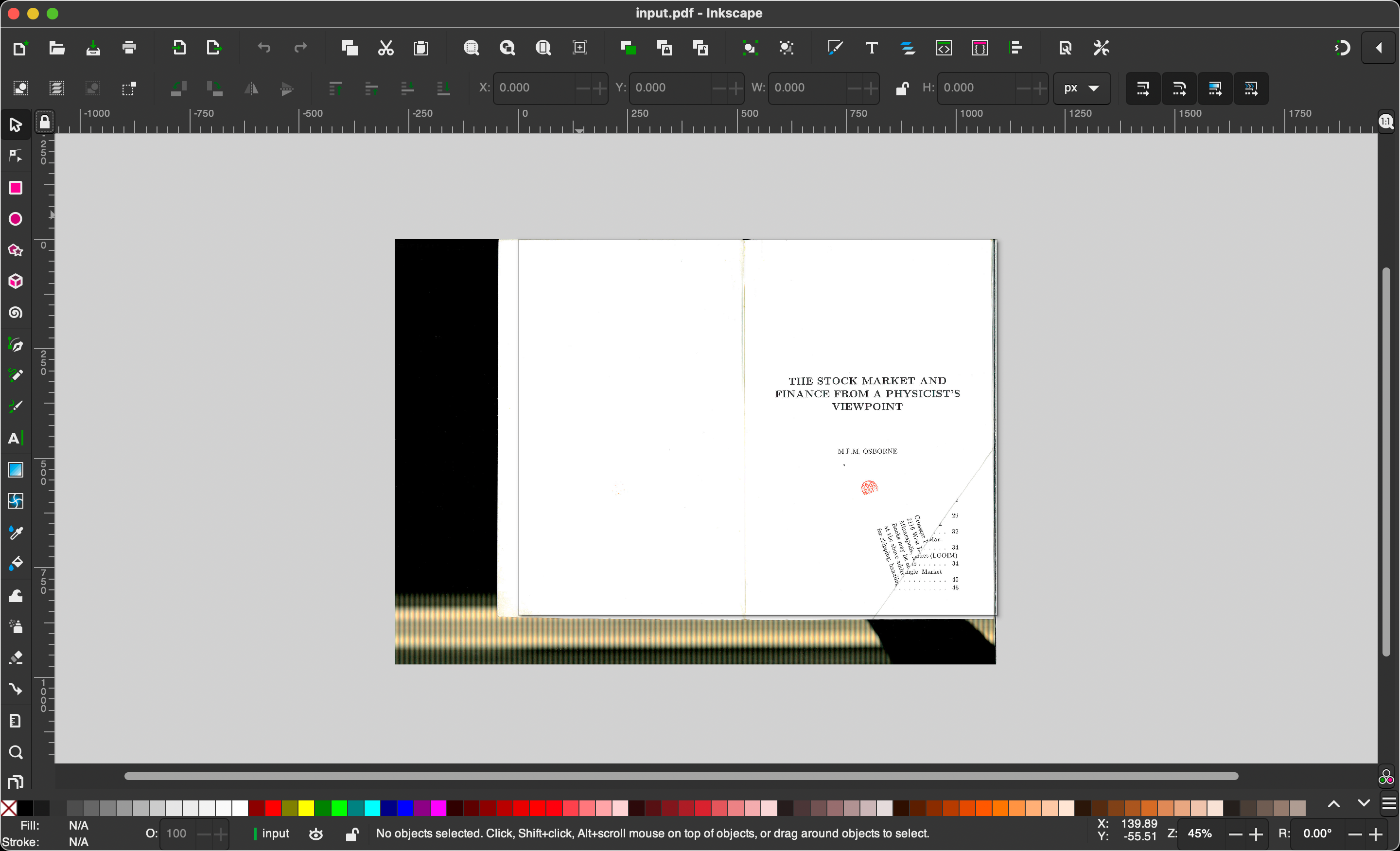 Cover for OCRing a scanned book