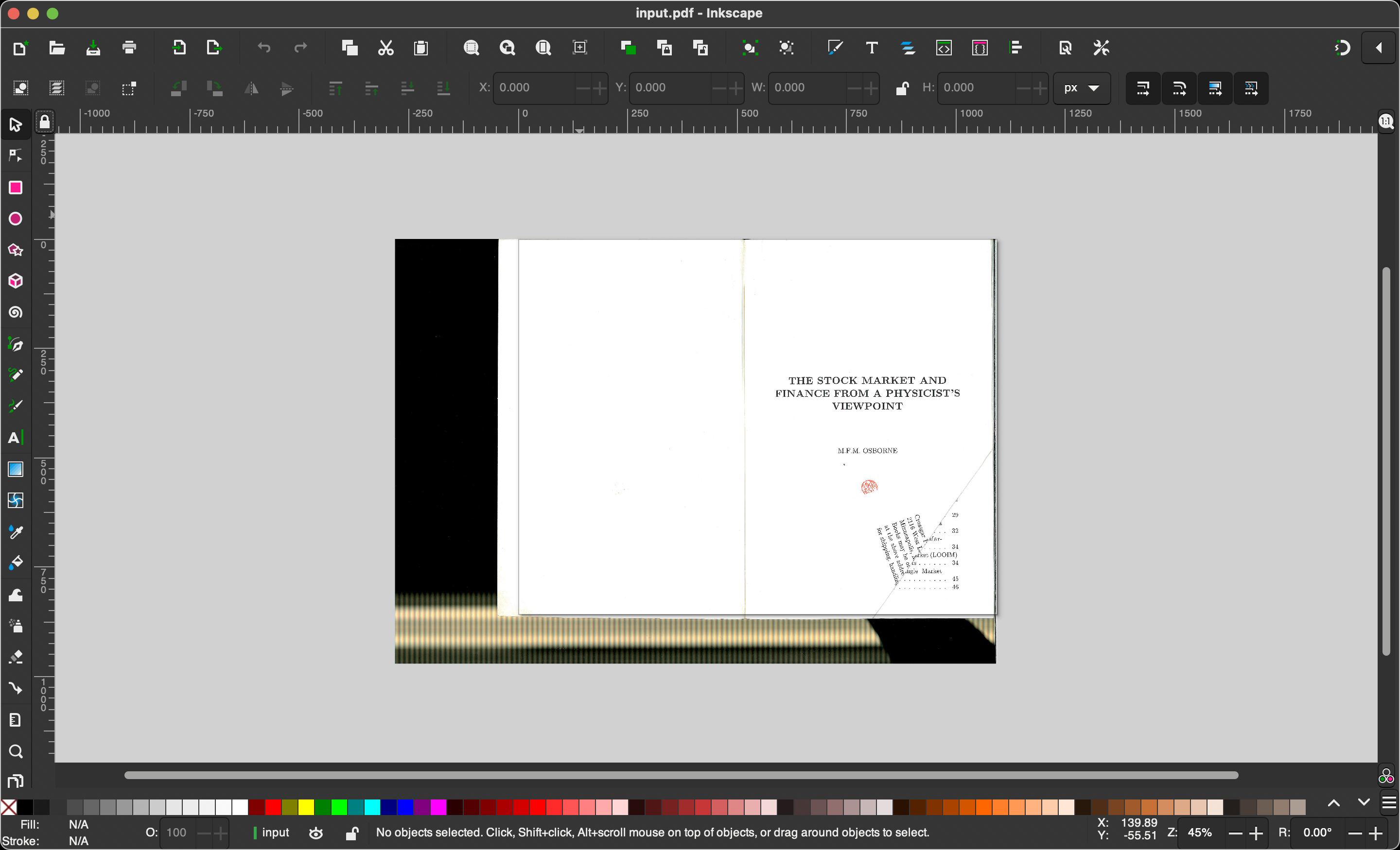 Cover for OCRing a scanned book